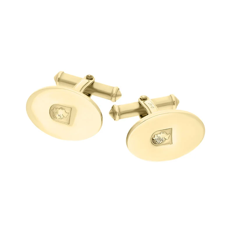 Best cufflinks with polished titanium for a modern, sleek design-9ct Yellow Gold Jubilee Oval Swivel Cufflinks D