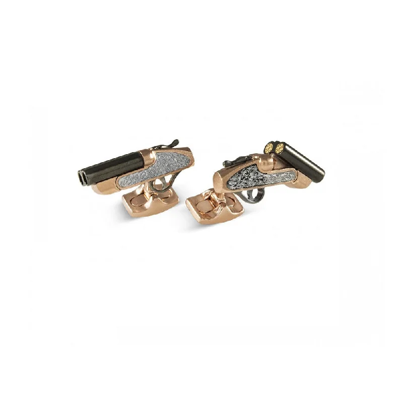 Cufflinks with minimalist designs for a clean, modern and sophisticated accessory-DEAKIN & FRANCIS Sterling Silver Shotgun Cufflinks