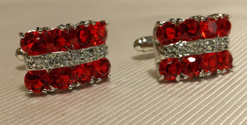 Best cufflinks for formal shirts with refined designs and premium materials-Red Crystal Cufflinks