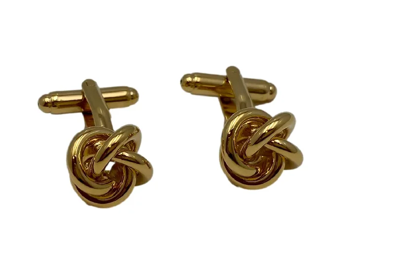 Personalized cufflinks with initials for a custom and meaningful gift-Gold Knot Cuff Links