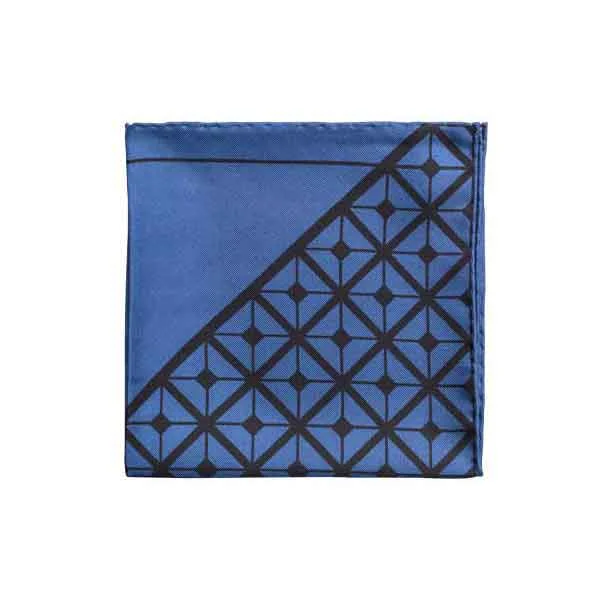 Cufflinks with textured metal finishes for a rugged and stylish appearance-Diagonal Square Blue Silk Pocket Square