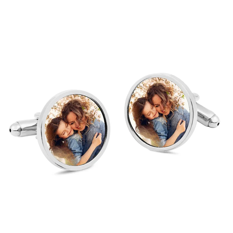 Cufflinks with engraved patterns for a personalized and intricate touch-Custom Photo Cufflinks