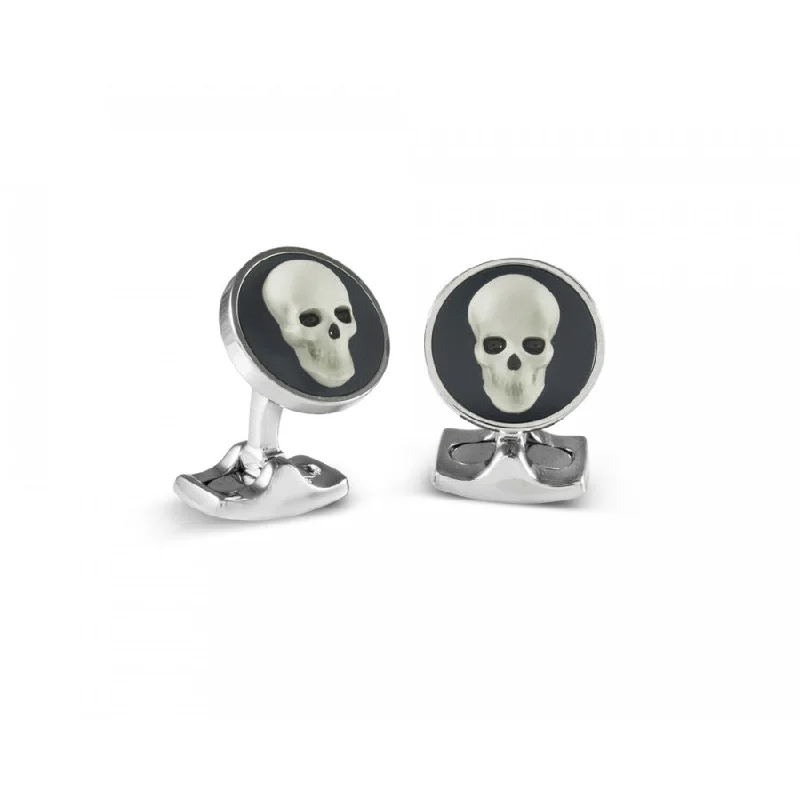 Luxury cufflinks with diamond accents for a high-end and elegant accessory-Deakin & Francis Cufflinks Skull Cameo