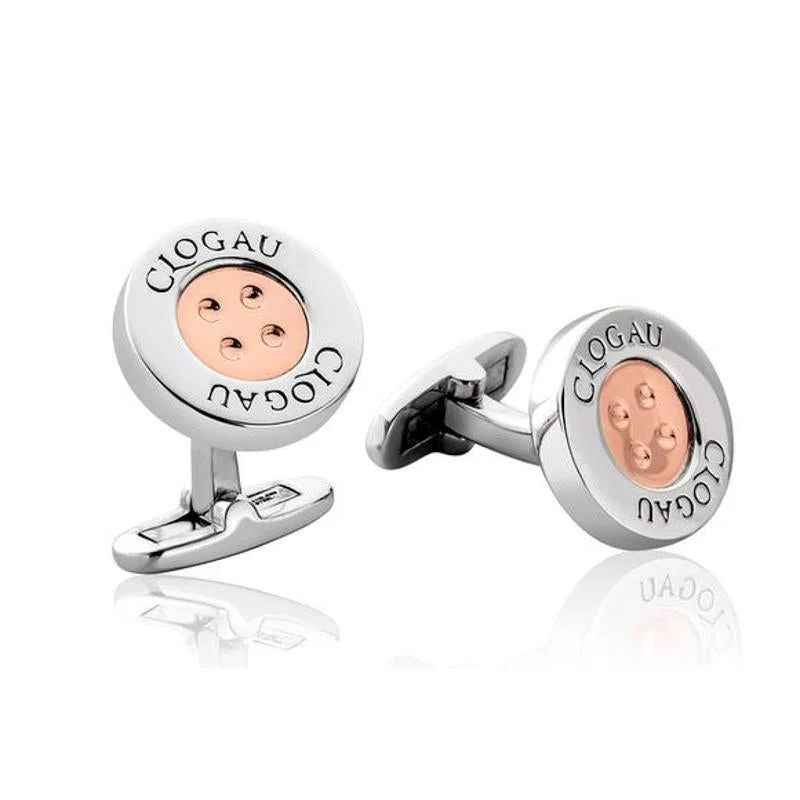 Best cufflinks for special occasions with precious stones for a luxurious touch-Clogau Signature Sterling Silver Button Cufflinks D