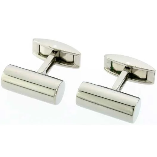 Cufflinks with classic striped patterns for a clean and elegant finish-Titanium Cylinder Cufflinks