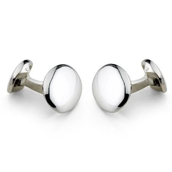 Cufflinks with art deco designs for a vintage and glamorous accessory-Deakin & Francis Cufflinks Silver Sprung Oval