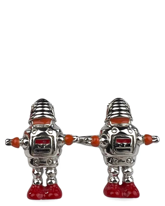 Best cufflinks with a brushed silver finish for a sleek and contemporary vibe-DÉCLIC Robot Cufflink