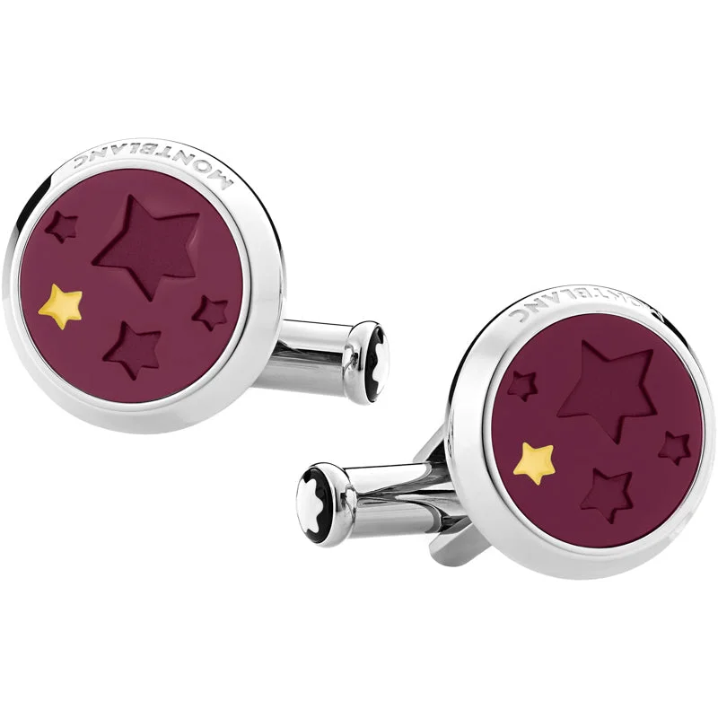 Cufflinks with celestial motifs for a cosmic and mystical fashion statement-Montblanc Cufflinks Le Petit Prince Y3 Steel Lacquer