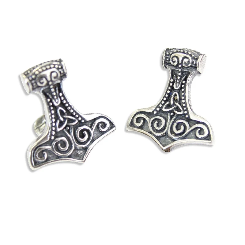 Best cufflinks for formal events with timeless designs in classic silver and gold-Thor's Hammer Cufflinks Sterling Silver