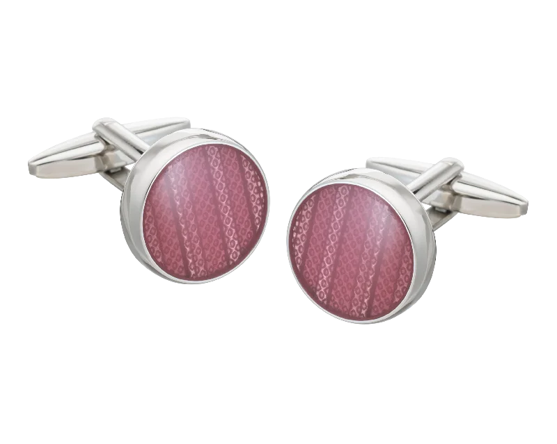 Cufflinks with brushed stainless steel designs for a rugged and modern style-Pink Marvell'O'us Cufflinks