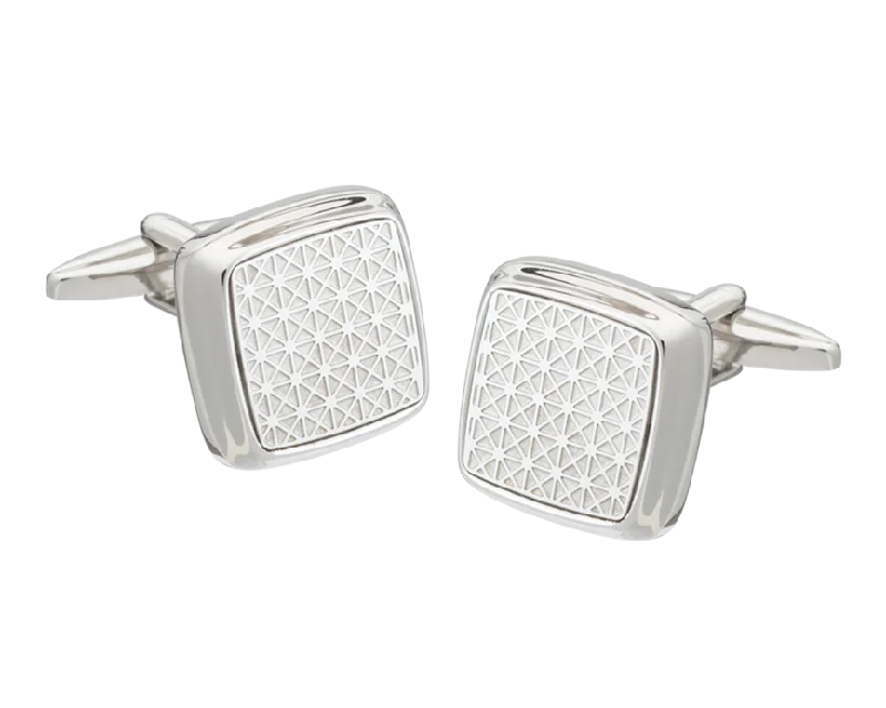 Best cufflinks with classic oval designs for a traditional and versatile appearance-Diagonal Grid Square Cufflinks