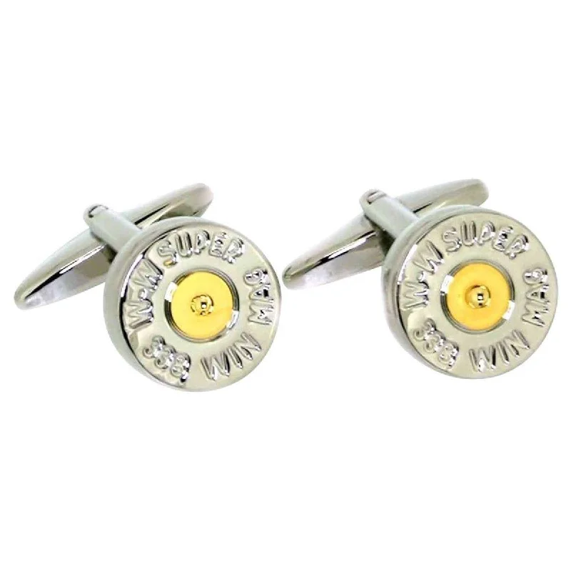 Best cufflinks for casual wear with subtle designs for a relaxed yet stylish look-Silver Round Shotgun Cartridge Country Cufflinks