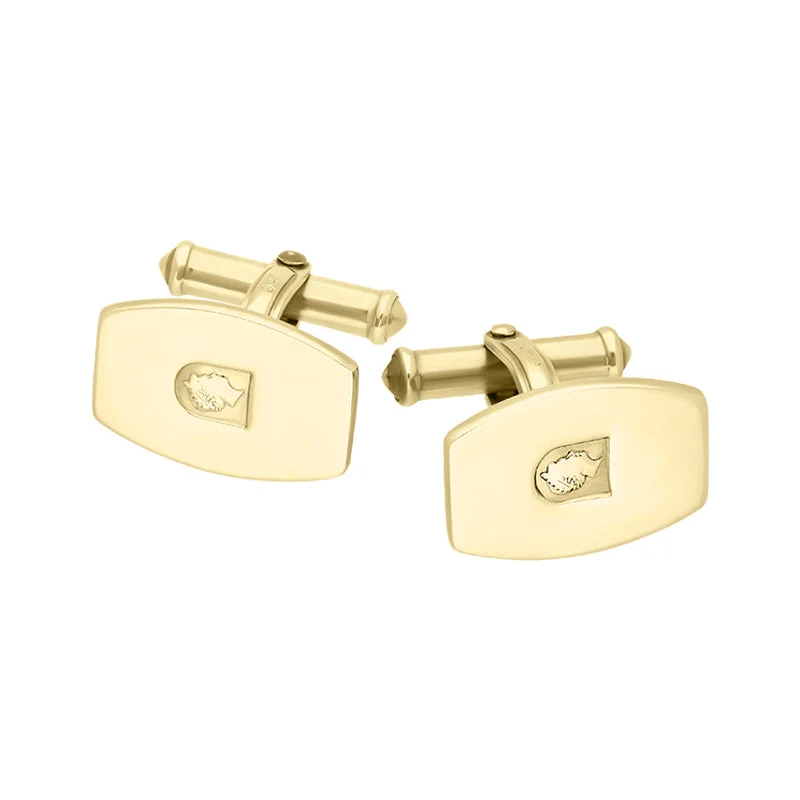 Best cufflinks with vintage coin designs for a unique and historical look-9ct Yellow Gold Jubilee Barrel Swivel Cufflinks D