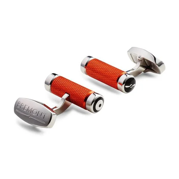 Best cufflinks with etched floral patterns for an elegant and sophisticated design-Bremont MB T-Bar Cufflinks Orange