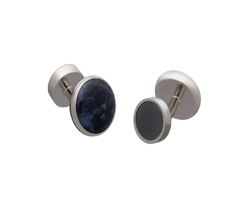 Best cufflinks with mother-of-pearl inlays for a sophisticated and luxurious feel-All Change' Reversible Hematite Sodalite Cufflinks