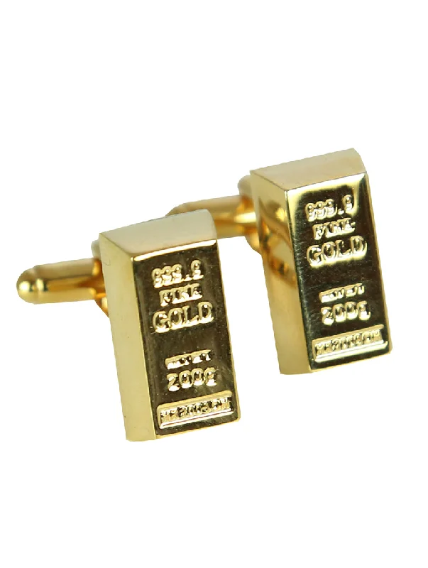 Best cufflinks with mother-of-pearl inlays for a sophisticated and luxurious feel-DÉCLIC Gold Ingot Cufflink - Gold