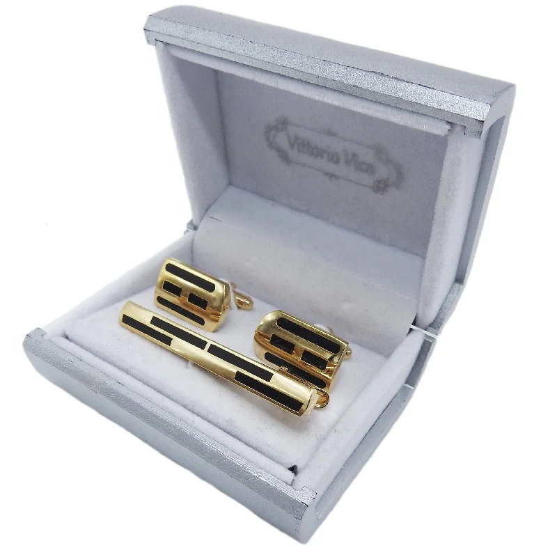 Personalized cufflinks with engravings for a thoughtful and custom gift idea-VITTORIO VICO GOLD  CUFFLINKS