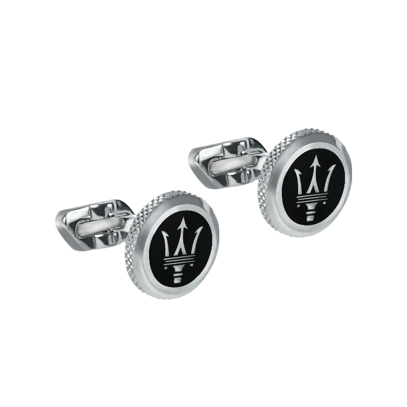 Cufflinks with vintage-inspired designs for a timeless and classic touch-Maserati Jewels Black Cufflinks