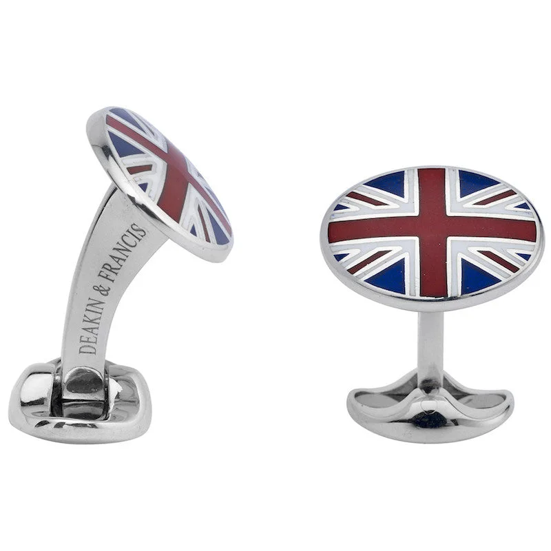 Cufflinks with abstract designs for a modern and artistic fashion statement-Deakin & Francis Cufflinks Sterling Silver Union Jack Cufflinks