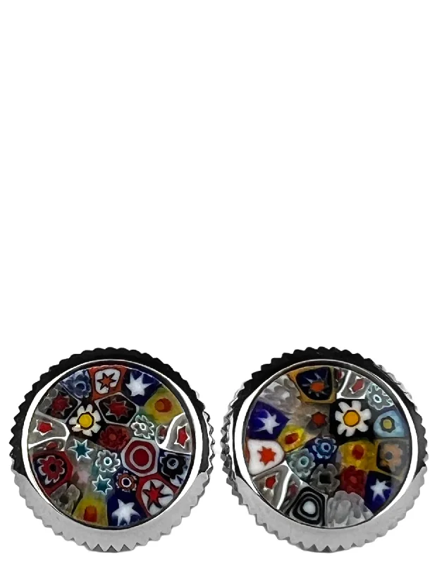 Best cufflinks with gemstone and metal inlays for a colorful and eye-catching design-DÉCLIC Murano Glass Ridged Cufflink - Assorted