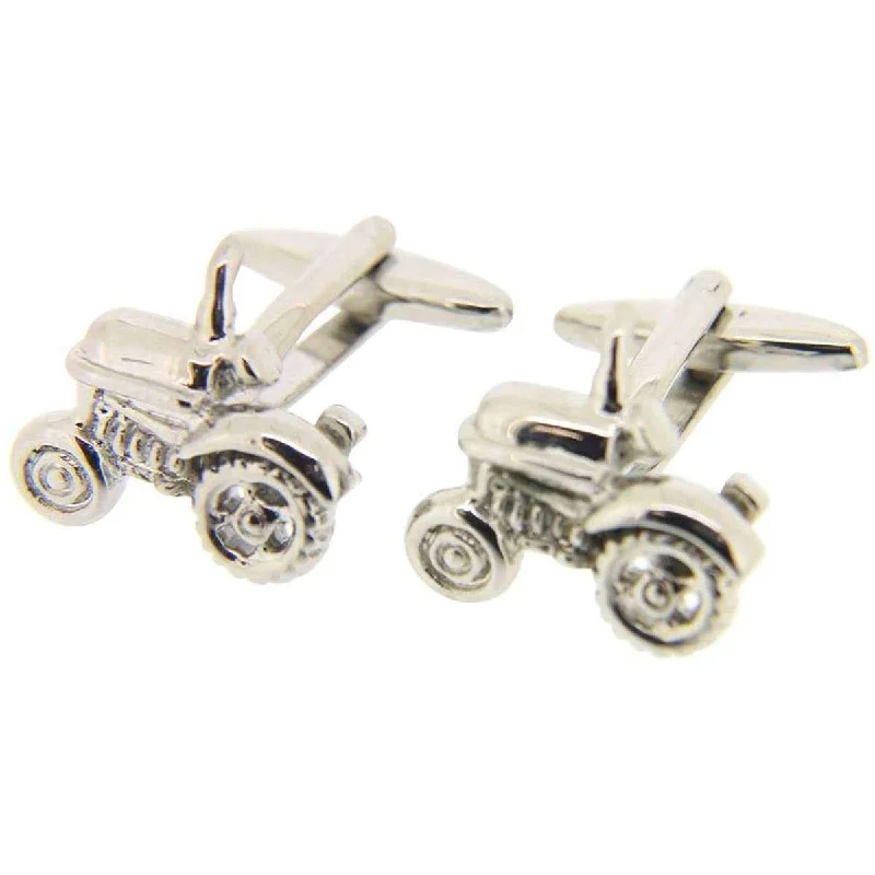 Cufflinks with animal prints for a bold and fashionable accessory-Silver Tractor Country Cufflinks