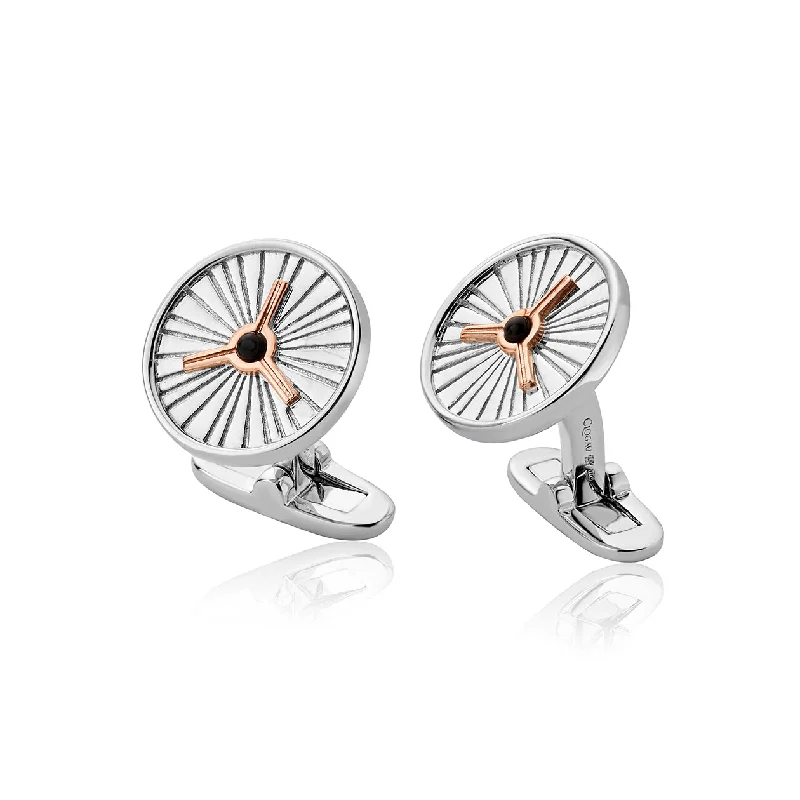 Cufflinks with quirky animal designs for a fun and distinctive style-Clogau Yr Wyddfa Summit Sterling Silver Cufflinks D