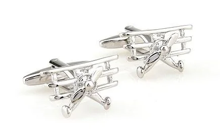 Personalized cufflinks with initials for a custom and meaningful gift-Airplane Cufflinks