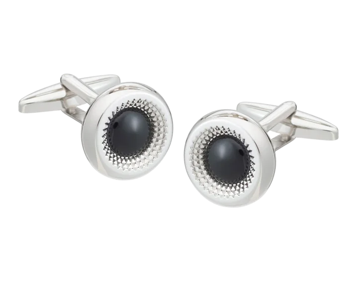 Best cufflinks with textured designs for added dimension and style-Centre Of Attention Onyx Cufflinks