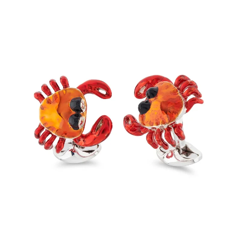 Best cufflinks for men with classic designs for formal occasions and business meetings-Deakin & Francis Sterling Silver Crab Cufflinks