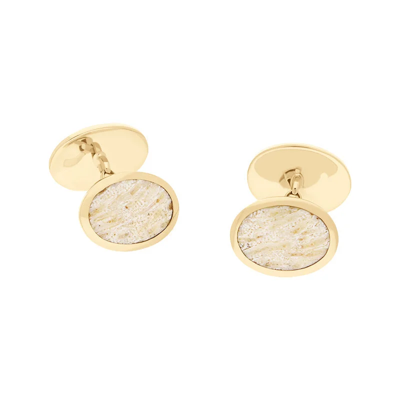 Cufflinks with military insignia designs for a bold, distinguished look-18ct Yellow Gold Coquina Larimar Four Stone Chain Cufflinks