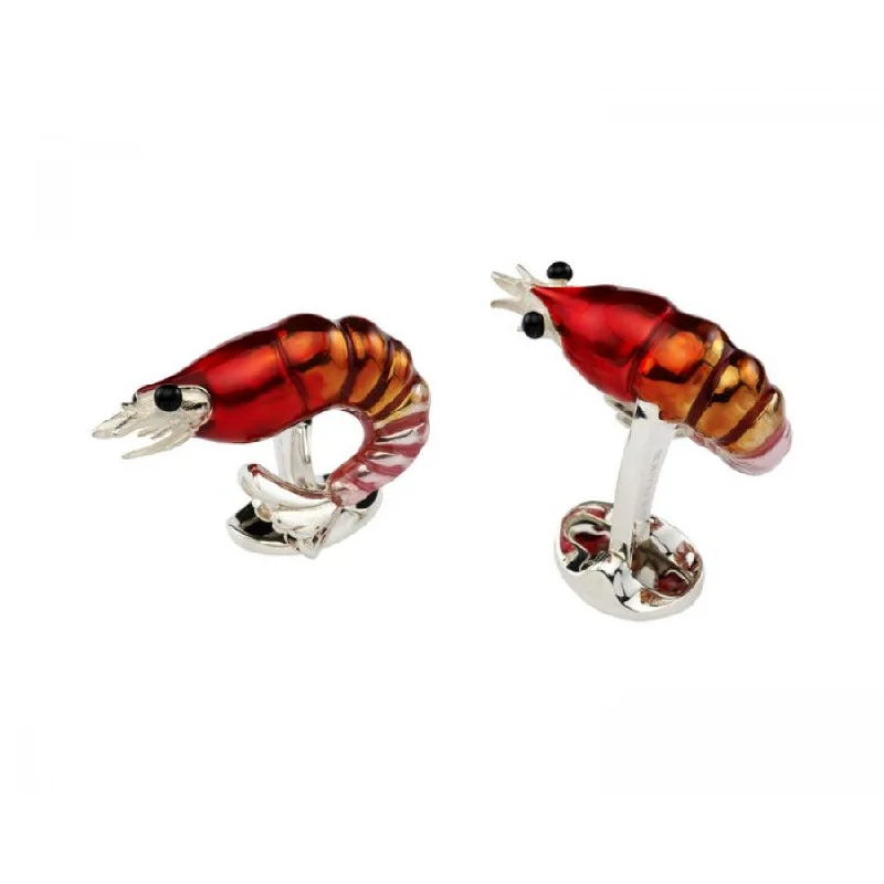 Best cufflinks for weddings with silver or gold finishes for a timeless appeal-Deakin & Francis Sterling Silver Shrimp Cufflinks