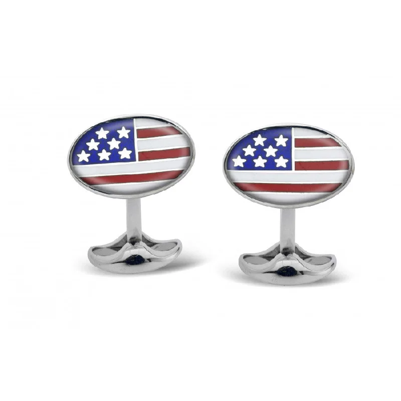 Best cufflinks with gemstone inlays for a colorful and stylish finish-Deakin & Francis Cufflinks USA Enamel