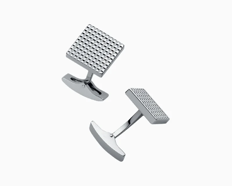 Best cufflinks for groomsmen with matching sets for a cohesive wedding look-Square Diamond Head Collection cufflinks