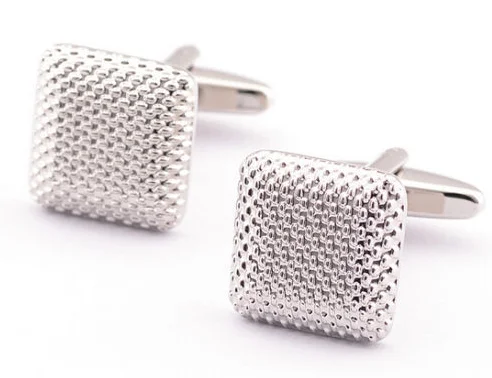 Cufflinks with silver and enamel combinations for a colorful and polished look-Silver Square Cufflinks