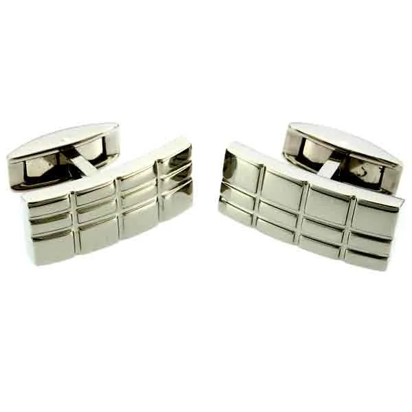 Best cufflinks for men with classic designs for formal occasions and business meetings-Titanium Grid Cuff Links