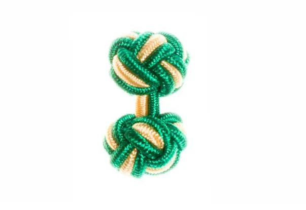 Best cufflinks with silver plating for an affordable yet luxurious appearance-Green & Yellow Cuffknots Cufflinks