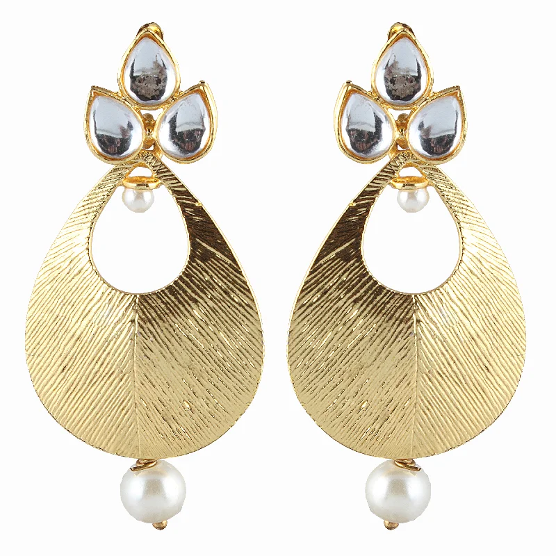 Drop Earrings for Office Wear -Amina Creation Gold Plated Dangler Earrings