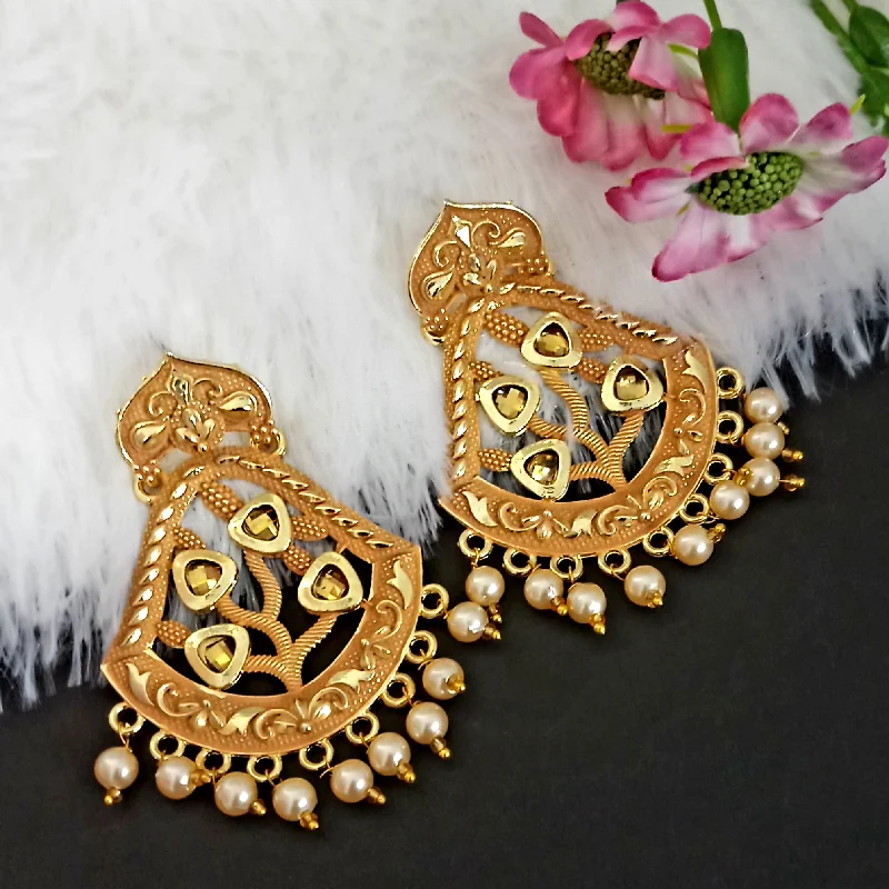 Drop Earrings for Gym Workout -Amina Creation Gold Plated Meenakari Dangler Earrings Assorted Color