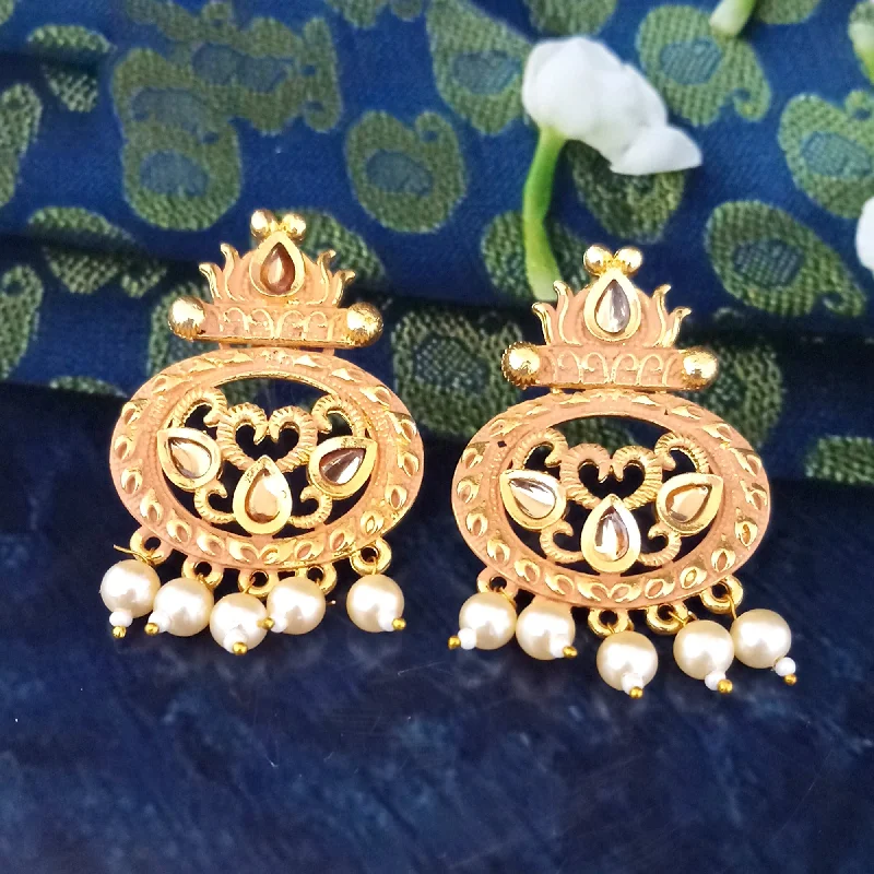 Drop Earrings for Mother's Day -Amina Creation Gold Plated Meenakari Dangler Earrings Assorted Color