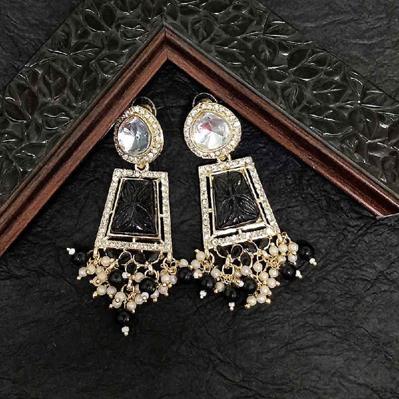 Drop Earrings for Casual Outfit -Bhavi Jewels Gold Plated Crystal Stone Dangler Earrings