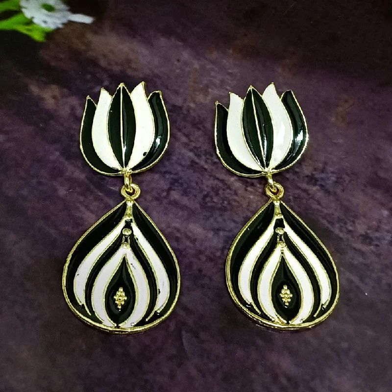 Tarnish Resistant Drop Earrings for Longevity -Bhavi Jewels Gold Plated Meenaakri Dangler Earrings