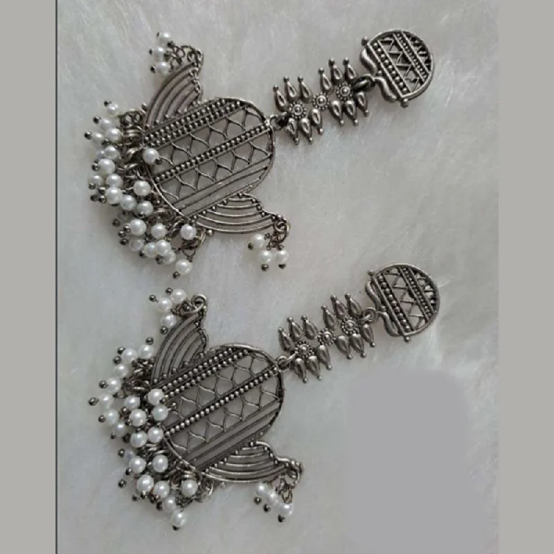 Drop Earrings for Yoga Session -Bhavi Jewels Oxidized Plated Dangler Earrings