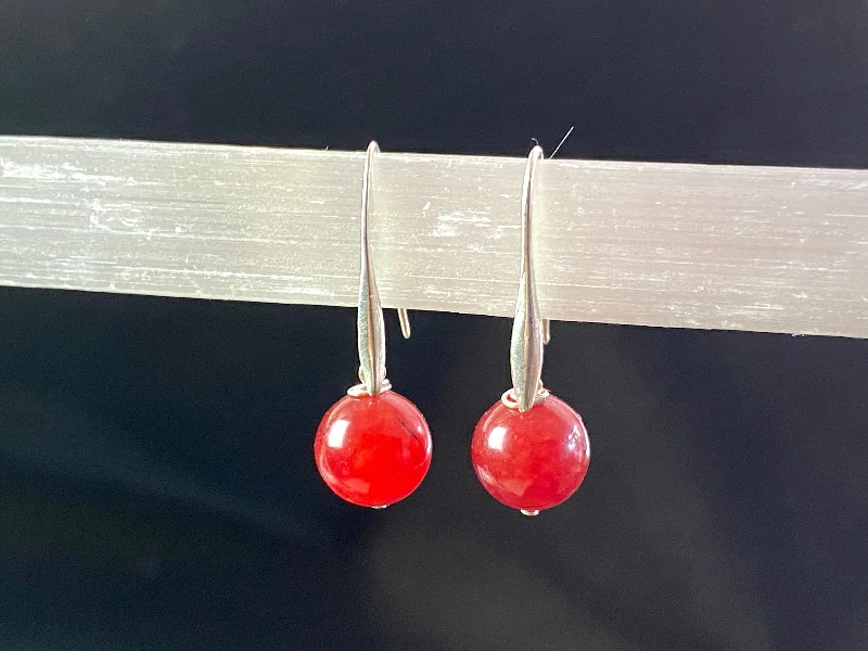 Tarnish Resistant Drop Earrings for Longevity -Carnelian Drop Earrings