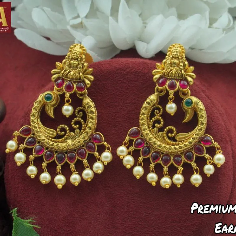 Heavy Duty Drop Earrings for Durability -Diksha Collection Gold Plated Dangler Earrings