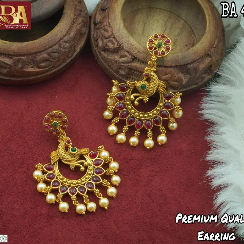 Lightweight Drop Earrings for All Day -Diksha Collection Gold Plated Dangler Earrings