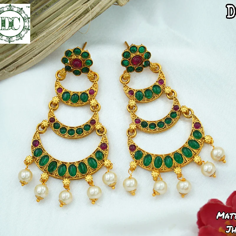 Long Drop Earrings for Dramatic -Diksha Collection Gold Plated  Dangler Earrings