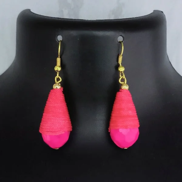 Short Drop Earrings for Subtle -Kriaa Antique Gold Plated Thread Dangler Earrings