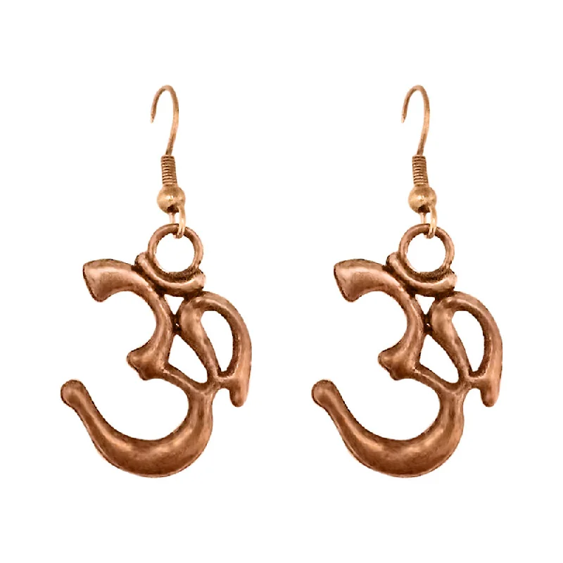 Drop Earrings for Shopping Trip -Kriaa Antique Plated OM Dangler Earrings