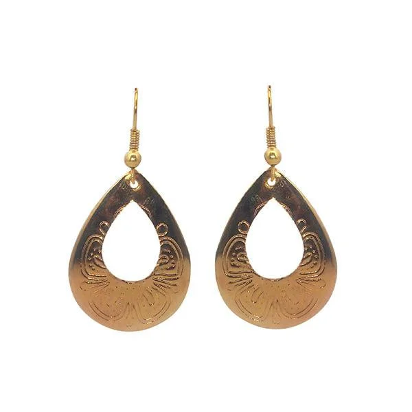 Drop Earrings for Fitness Activities -Kriaa Zinc Alloy Gold Plated Dangler Earrings - 2105441