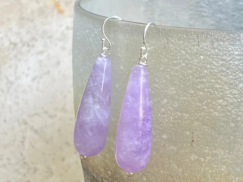 Maximalist Drop Earrings for Bling -Lilac Amethyst Long Drop Earrings